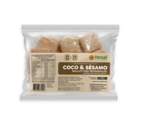 Galletitas de coco y s&eacute;samo integral x 100 grs.